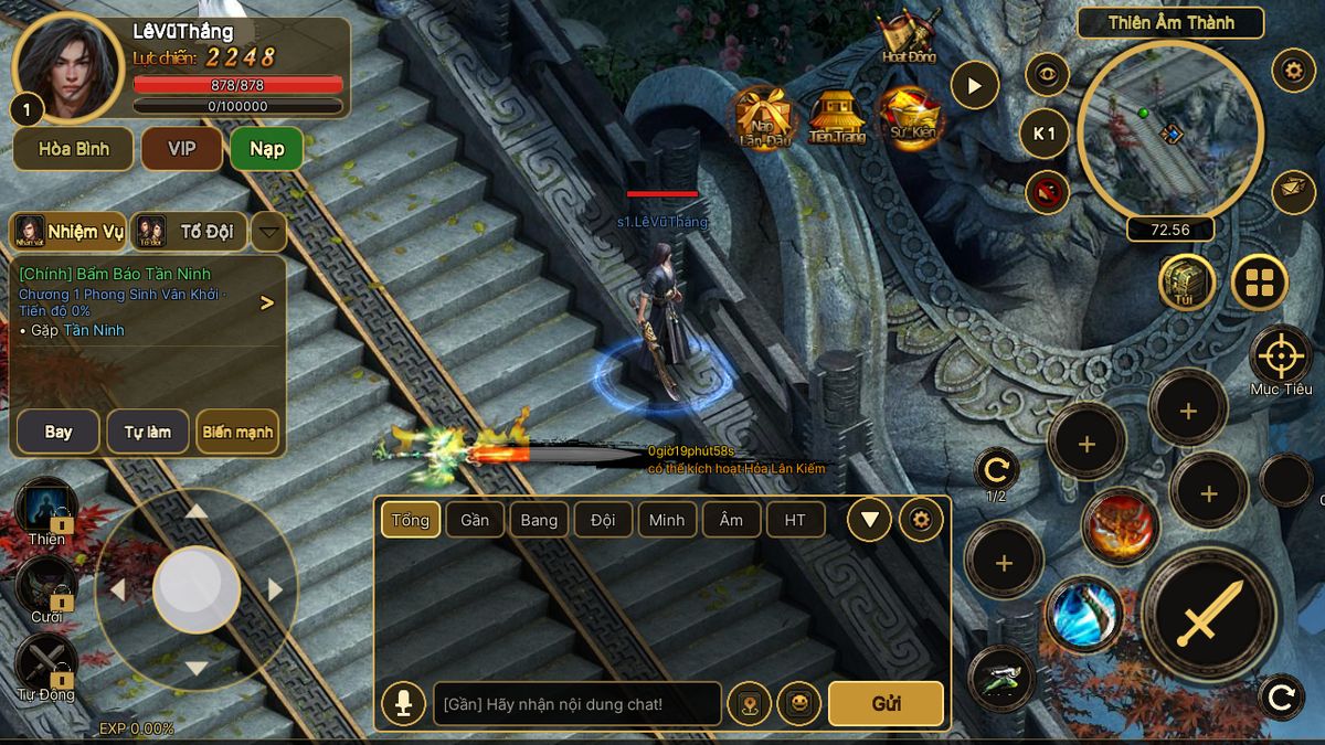 Ảnh chụp trong game: bậc thang Thiên Âm Thành